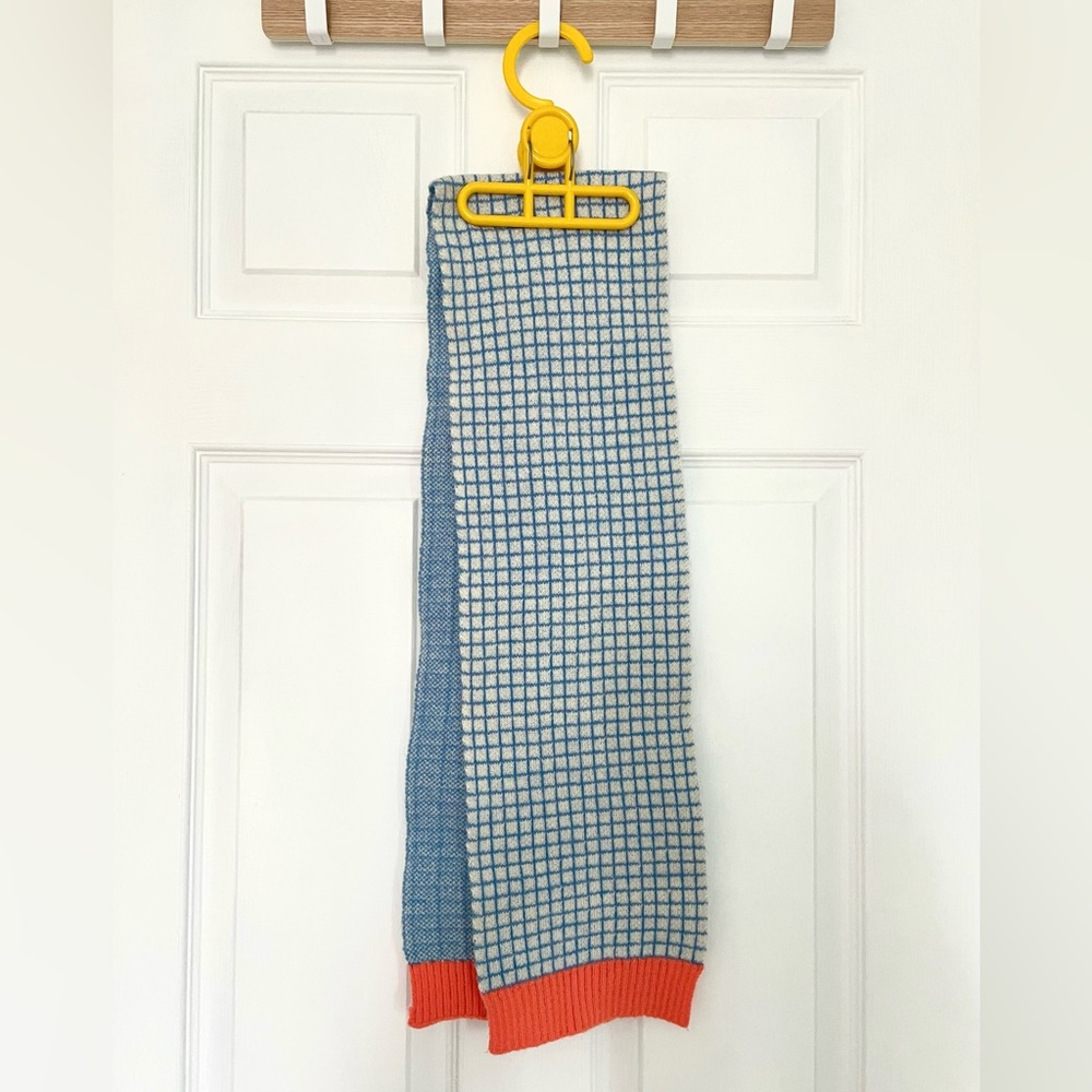 Kids Blue and White Checkered Scarf